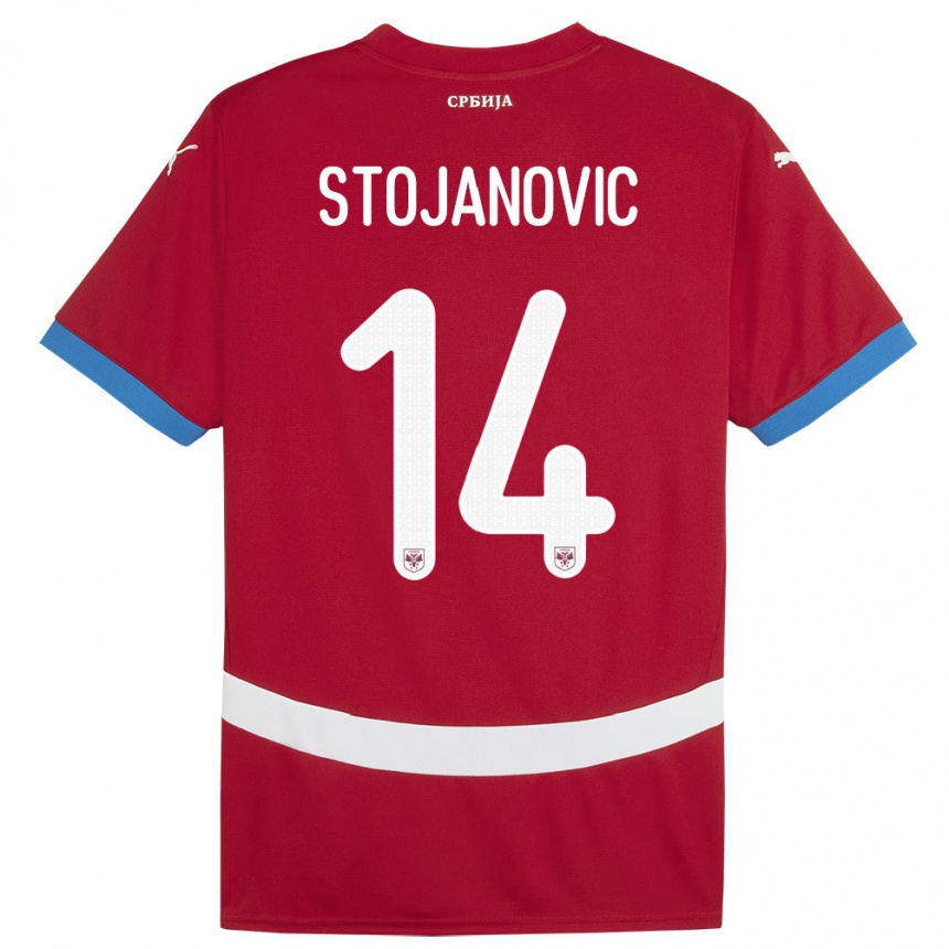 Kids Football Serbia Matija Stojanovic #14 Red Home Jersey 24-26 T-Shirt Canada