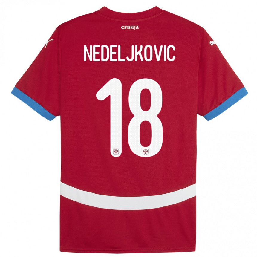 Kids Football Serbia Kosta Nedeljkovic #18 Red Home Jersey 24-26 T-Shirt Canada