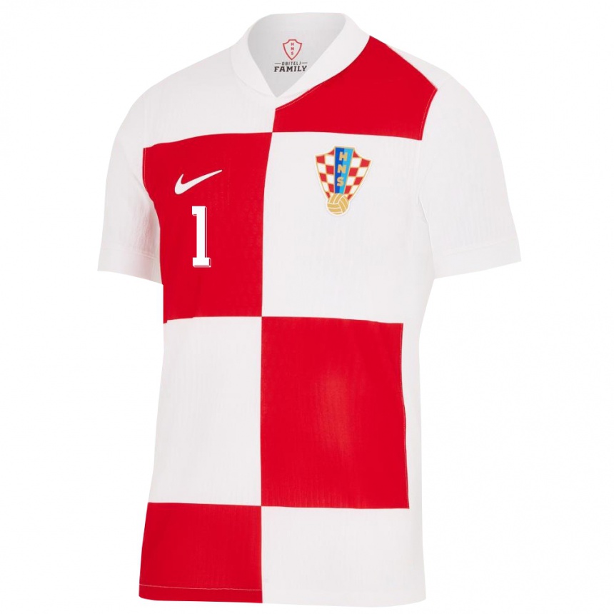 Kids Football Croatia Dominik Kotarski #1 White Red Home Jersey 24-26 T-Shirt Canada