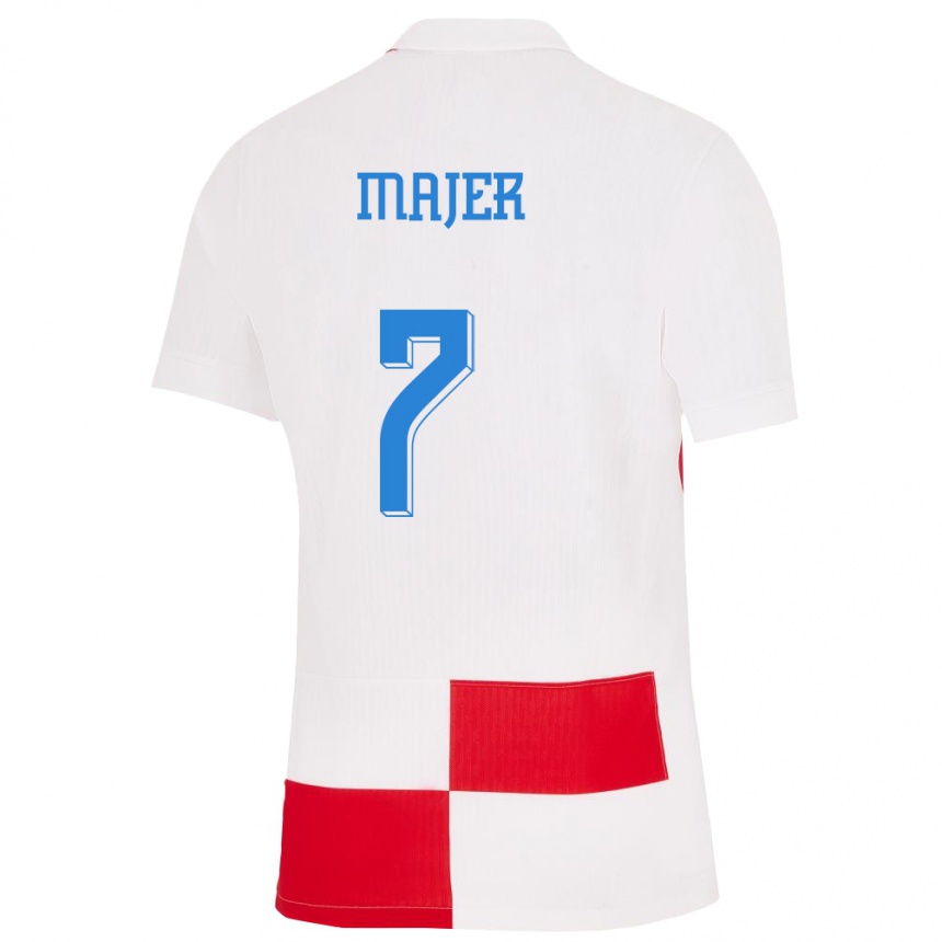 Kids Football Croatia Lovro Majer #7 White Red Home Jersey 24-26 T-Shirt Canada