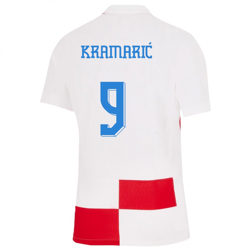 Kids Football Croatia Andrej Kramaric #9 White Red Home Jersey 24-26 T-Shirt Canada