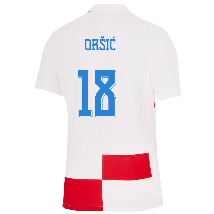 Kids Football Croatia Mislav Orsic #18 White Red Home Jersey 24-26 T-Shirt Canada