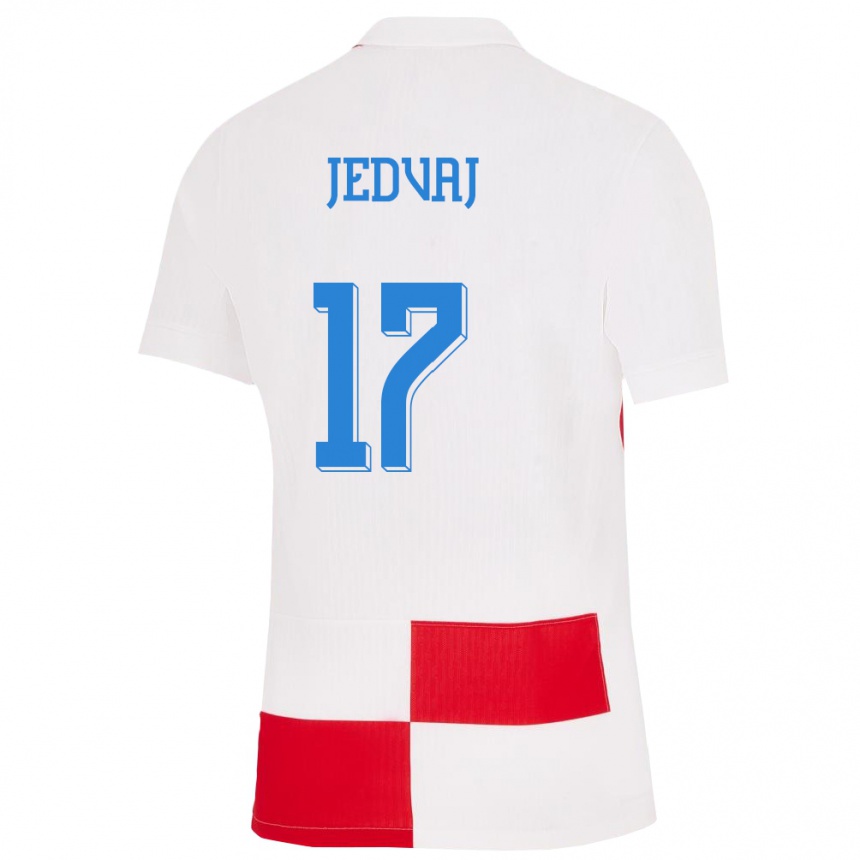 Kids Football Croatia Karla Jedvaj #17 White Red Home Jersey 24-26 T-Shirt Canada