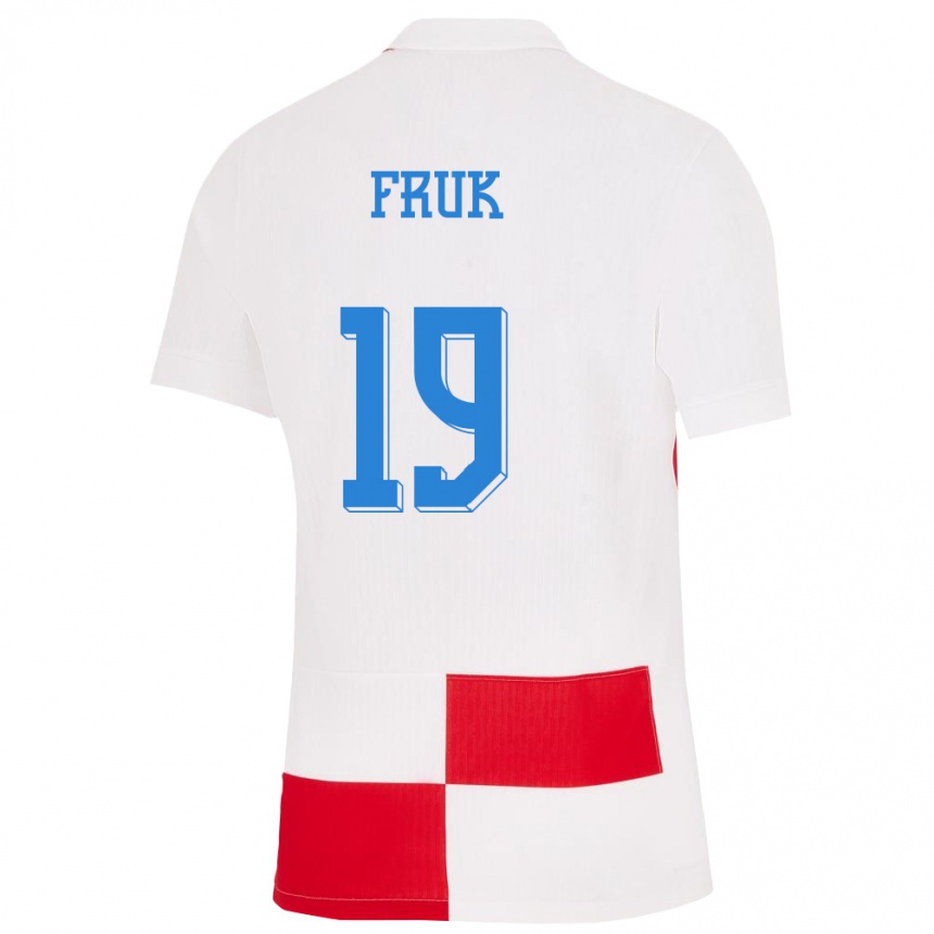 Kids Football Croatia Toni Fruk #19 White Red Home Jersey 24-26 T-Shirt Canada