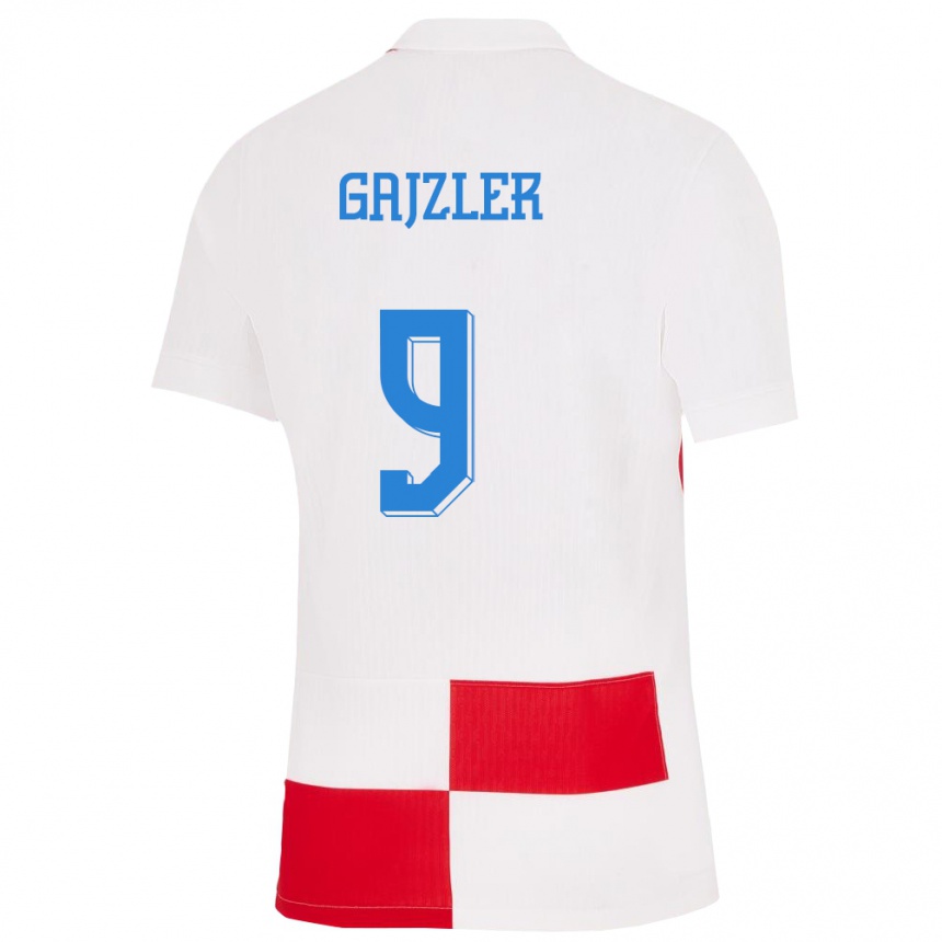 Kids Football Croatia Niko Gajzler #9 White Red Home Jersey 24-26 T-Shirt Canada