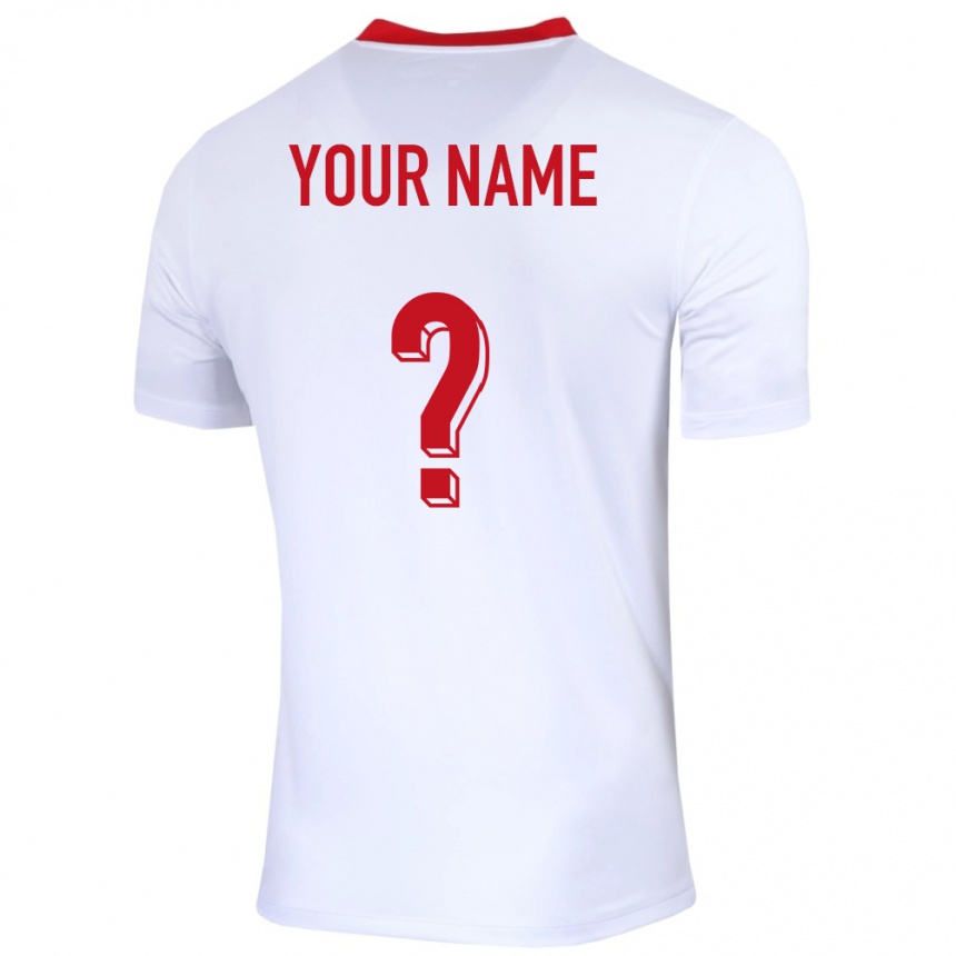 Kids Football Poland Your Name #0 White Home Jersey 24-26 T-Shirt Canada