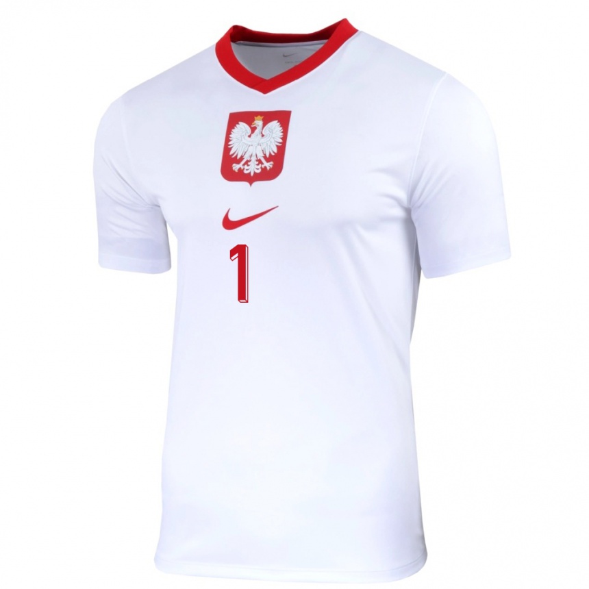 Kids Football Poland Aleksander Mickielewicz #1 White Home Jersey 24-26 T-Shirt Canada