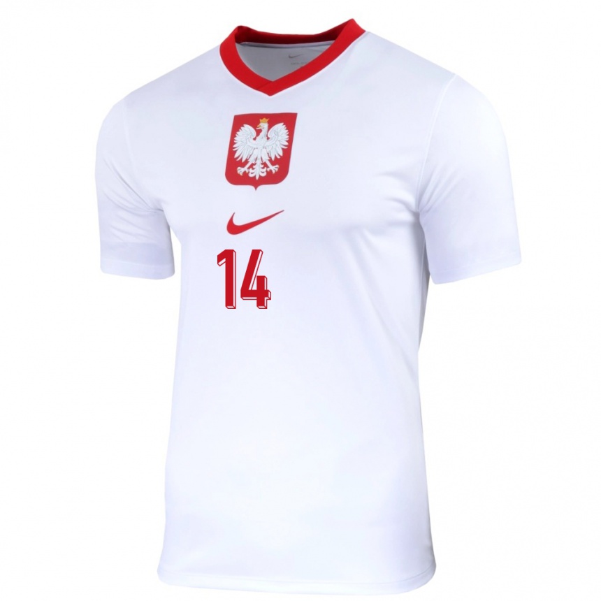 Kids Football Poland Maximillian Oyedele #14 White Home Jersey 24-26 T-Shirt Canada