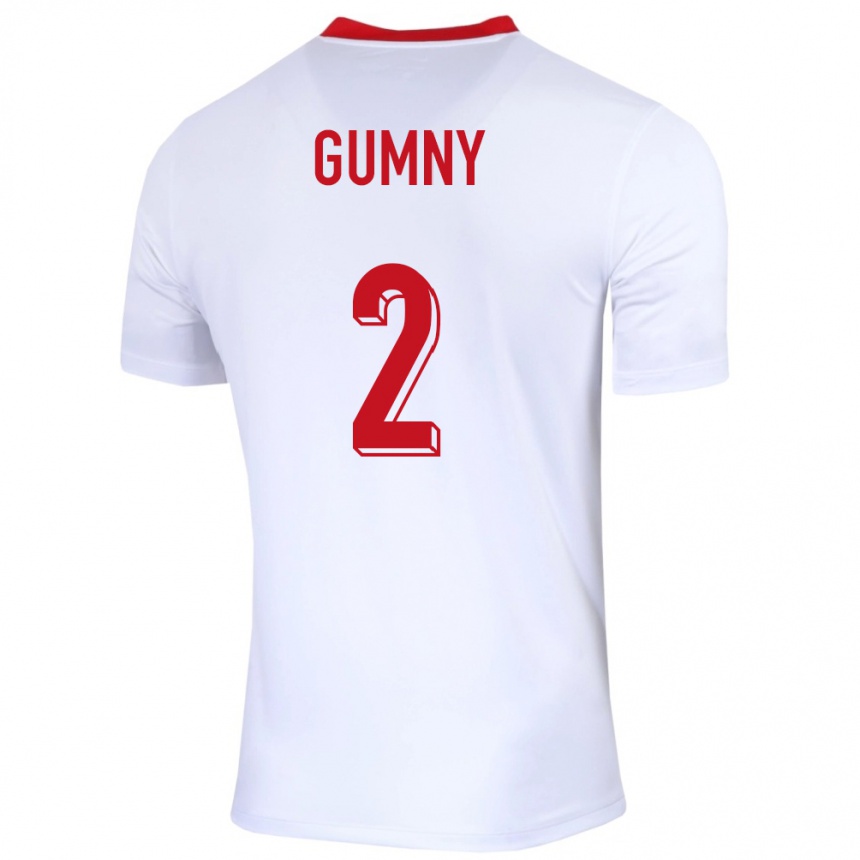 Kids Football Poland Robert Gumny #2 White Home Jersey 24-26 T-Shirt Canada