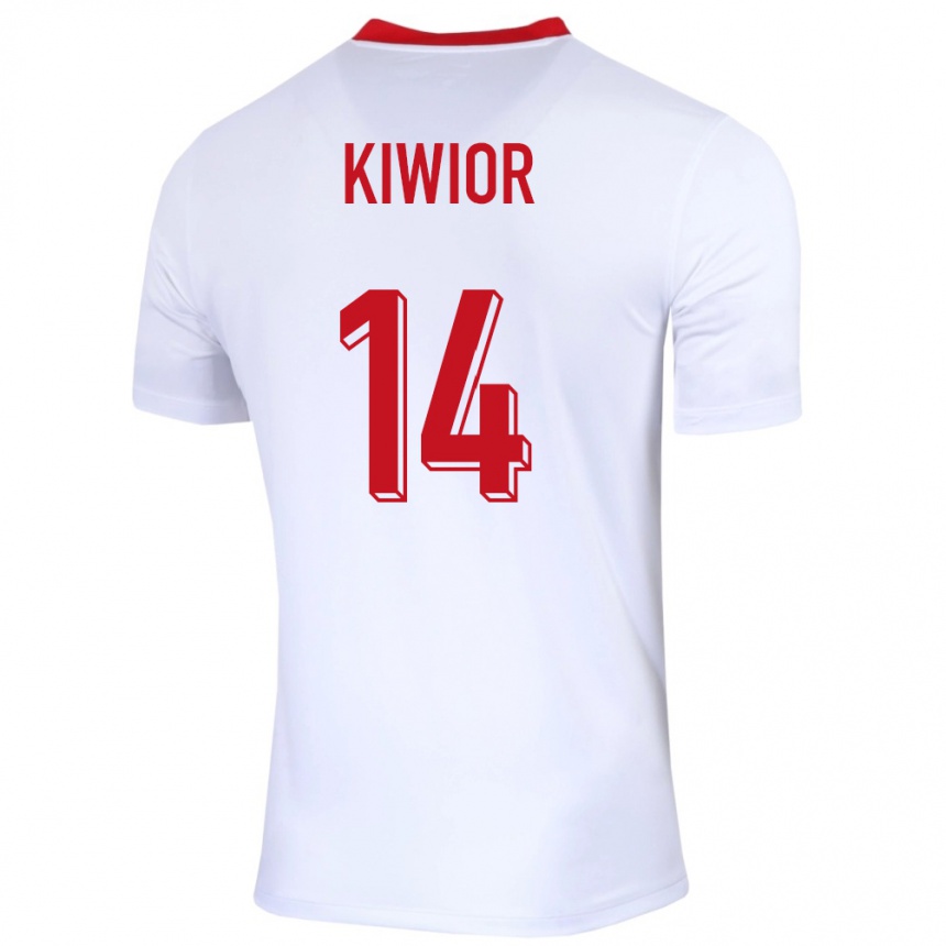 Kids Football Poland Jakub Kiwior #14 White Home Jersey 24-26 T-Shirt Canada