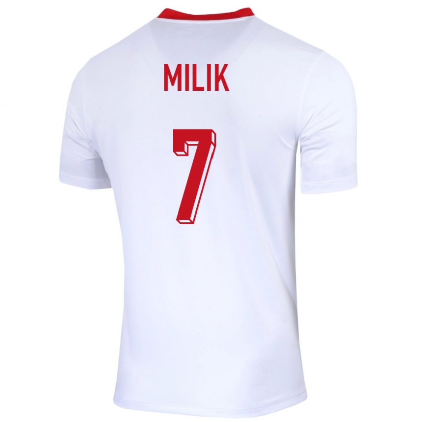 Kids Football Poland Arkadiusz Milik #7 White Home Jersey 24-26 T-Shirt Canada