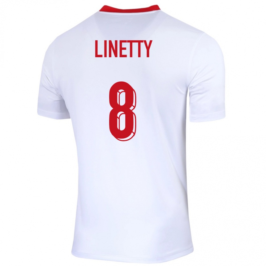 Kids Football Poland Karol Linetty #8 White Home Jersey 24-26 T-Shirt Canada