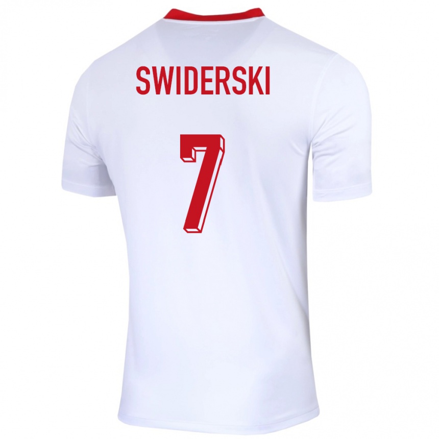 Kids Football Poland Karol Swiderski #7 White Home Jersey 24-26 T-Shirt Canada