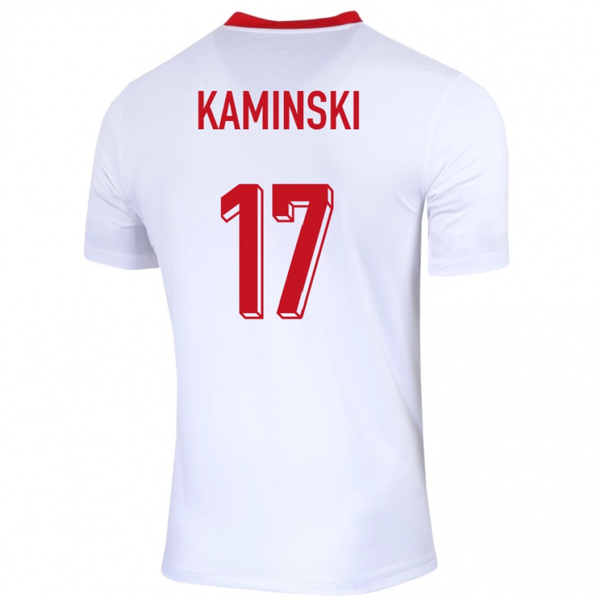 Kids Football Poland Jakub Kaminski #17 White Home Jersey 24-26 T-Shirt Canada