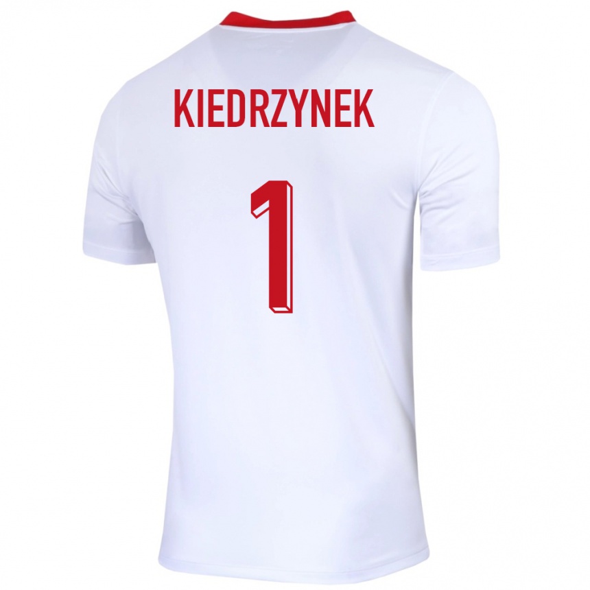 Kids Football Poland Katarzyna Kiedrzynek #1 White Home Jersey 24-26 T-Shirt Canada