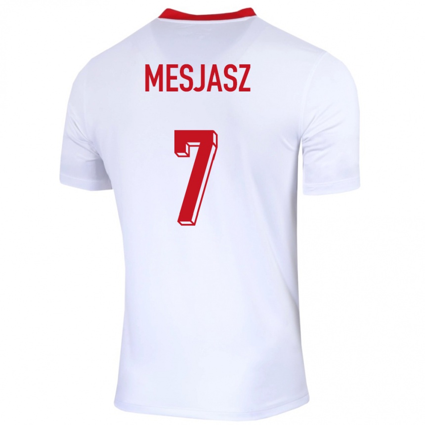 Kids Football Poland Malgorzata Mesjasz #7 White Home Jersey 24-26 T-Shirt Canada