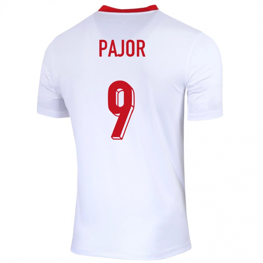 Kids Football Poland Ewa Pajor #9 White Home Jersey 24-26 T-Shirt Canada