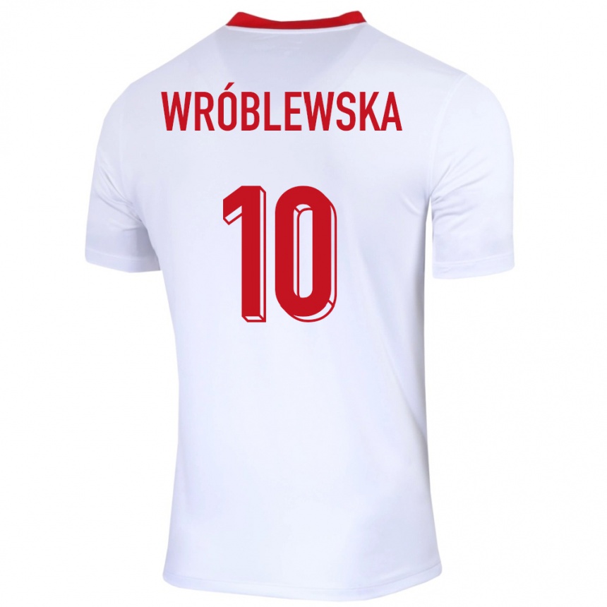 Kids Football Poland Joanna Wroblewska #10 White Home Jersey 24-26 T-Shirt Canada