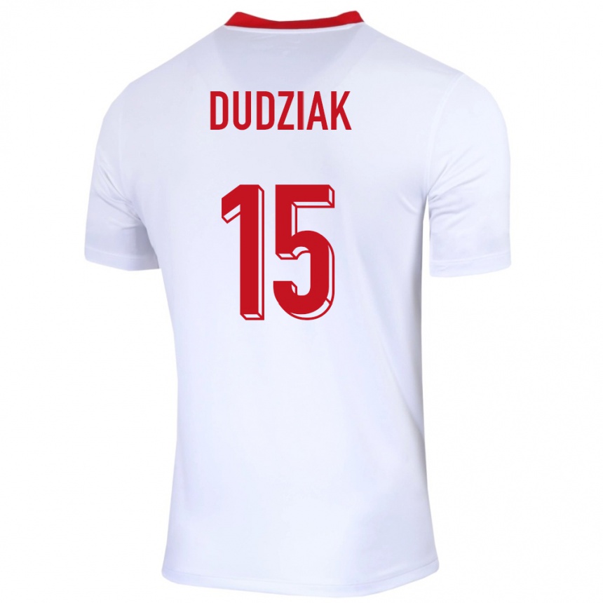 Kids Football Poland Aleksandra Dudziak #15 White Home Jersey 24-26 T-Shirt Canada