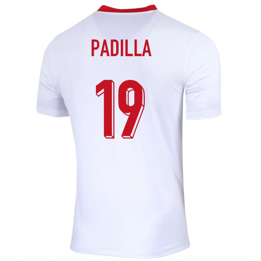 Kids Football Poland Natalia Padilla #19 White Home Jersey 24-26 T-Shirt Canada