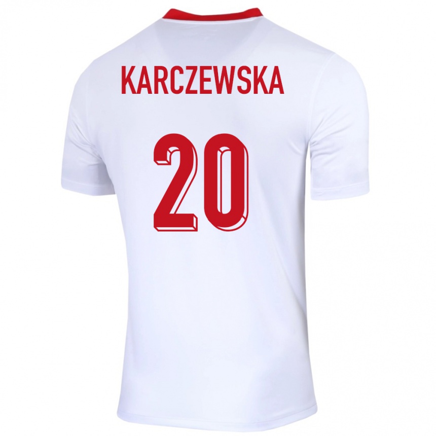 Kids Football Poland Nikola Karczewska #20 White Home Jersey 24-26 T-Shirt Canada