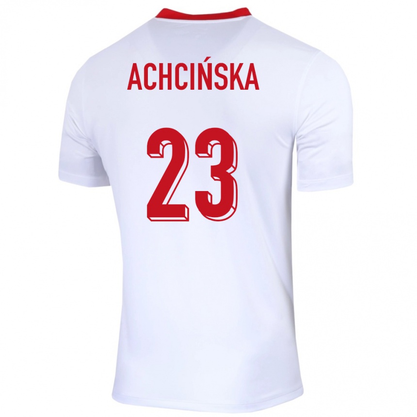 Kids Football Poland Adriana Achcinska #23 White Home Jersey 24-26 T-Shirt Canada