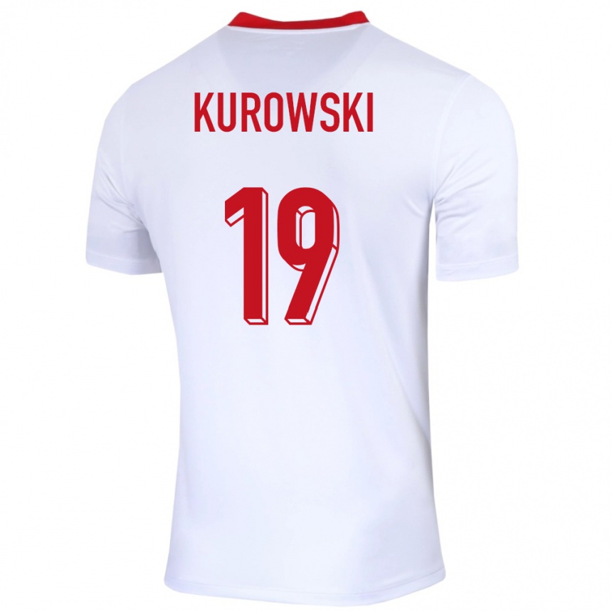 Kids Football Poland Milosz Kurowski #19 White Home Jersey 24-26 T-Shirt Canada