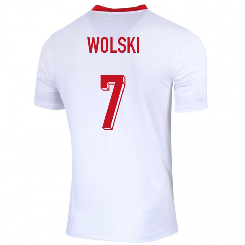 Kids Football Poland Filip Wolski #7 White Home Jersey 24-26 T-Shirt Canada