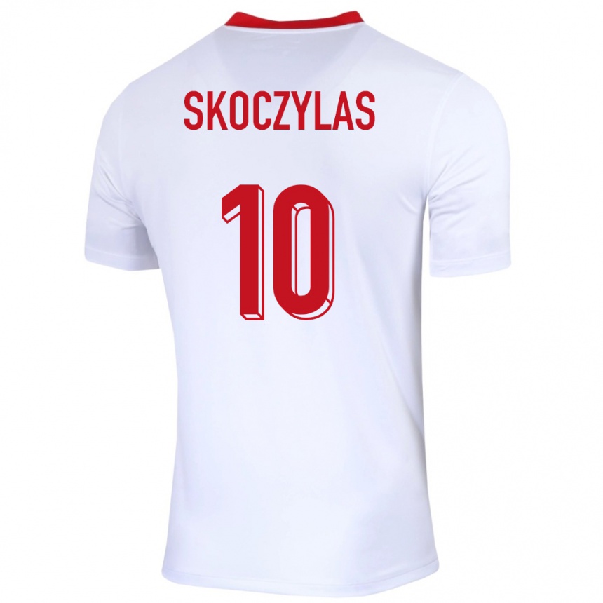 Kids Football Poland Mateusz Skoczylas #10 White Home Jersey 24-26 T-Shirt Canada