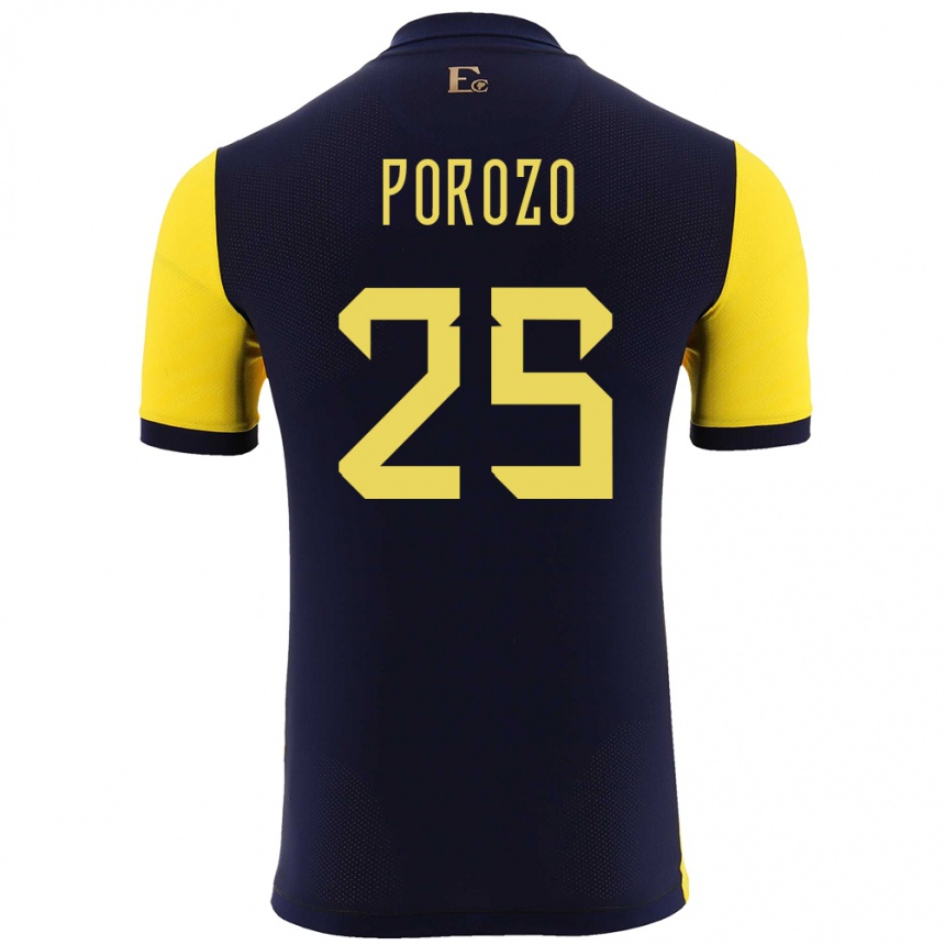 Kids Football Ecuador Jackson Porozo #25 Yellow Home Jersey 24-26 T-Shirt Canada