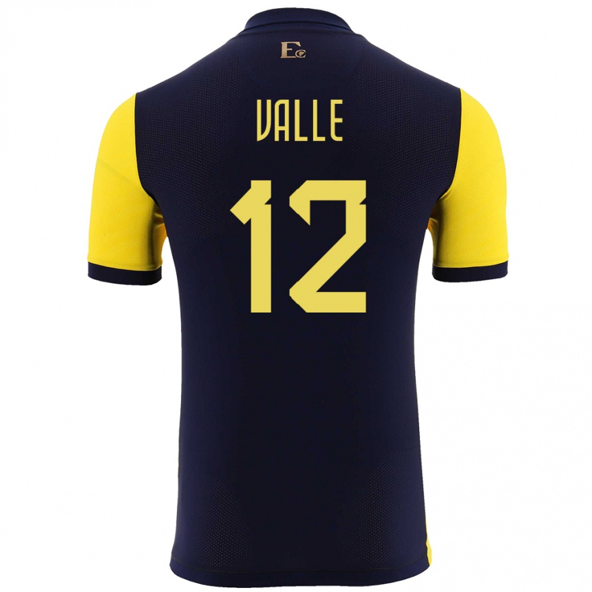 Kids Football Ecuador Gonzalo Valle #12 Yellow Home Jersey 24-26 T-Shirt Canada