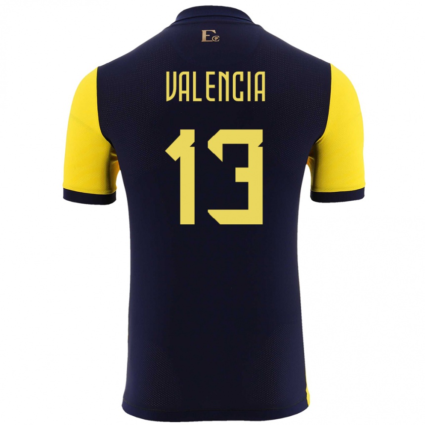 Kids Football Ecuador Enner Valencia #13 Yellow Home Jersey 24-26 T-Shirt Canada