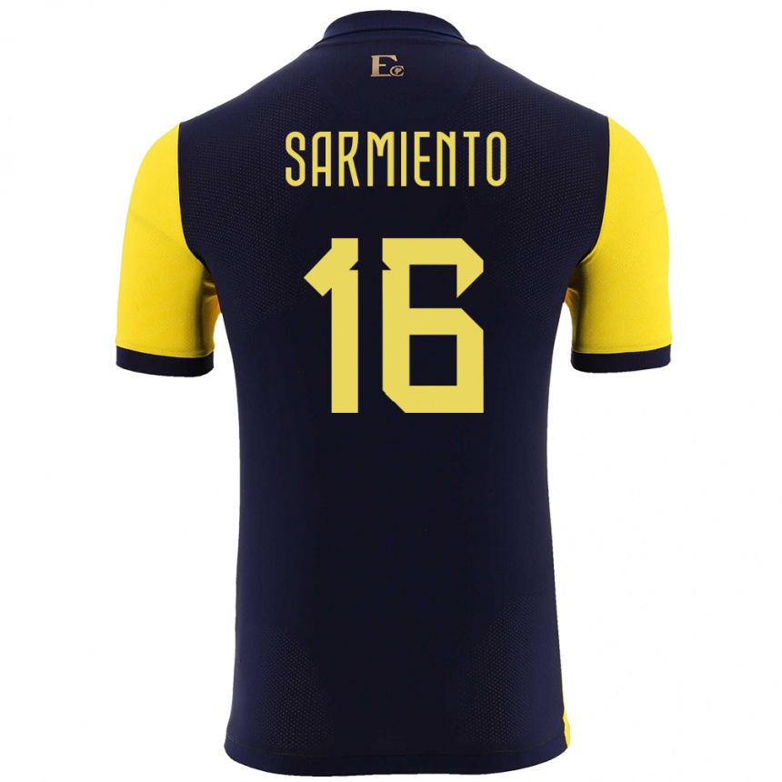 Kids Football Ecuador Jeremy Sarmiento #16 Yellow Home Jersey 24-26 T-Shirt Canada