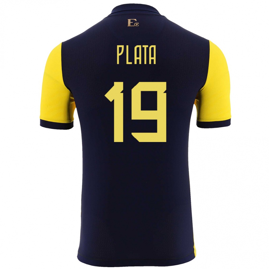 Kids Football Ecuador Gonzalo Plata #19 Yellow Home Jersey 24-26 T-Shirt Canada