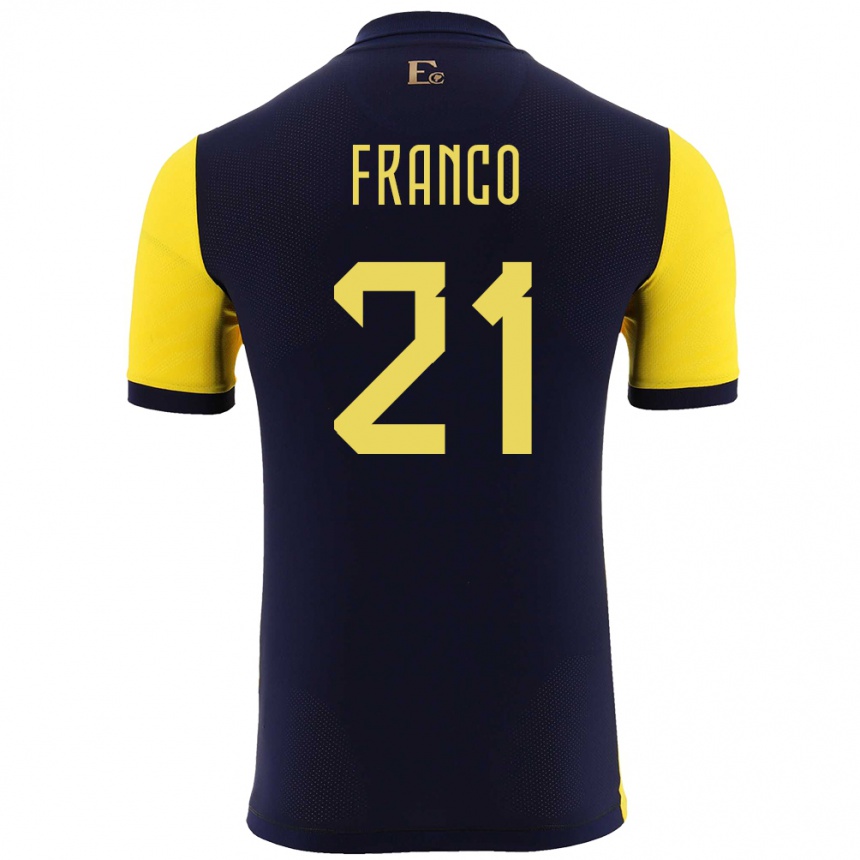 Kids Football Ecuador Alan Franco #21 Yellow Home Jersey 24-26 T-Shirt Canada