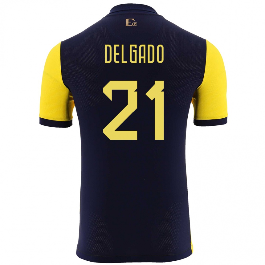 Kids Football Ecuador Patrickson Delgado #21 Yellow Home Jersey 24-26 T-Shirt Canada