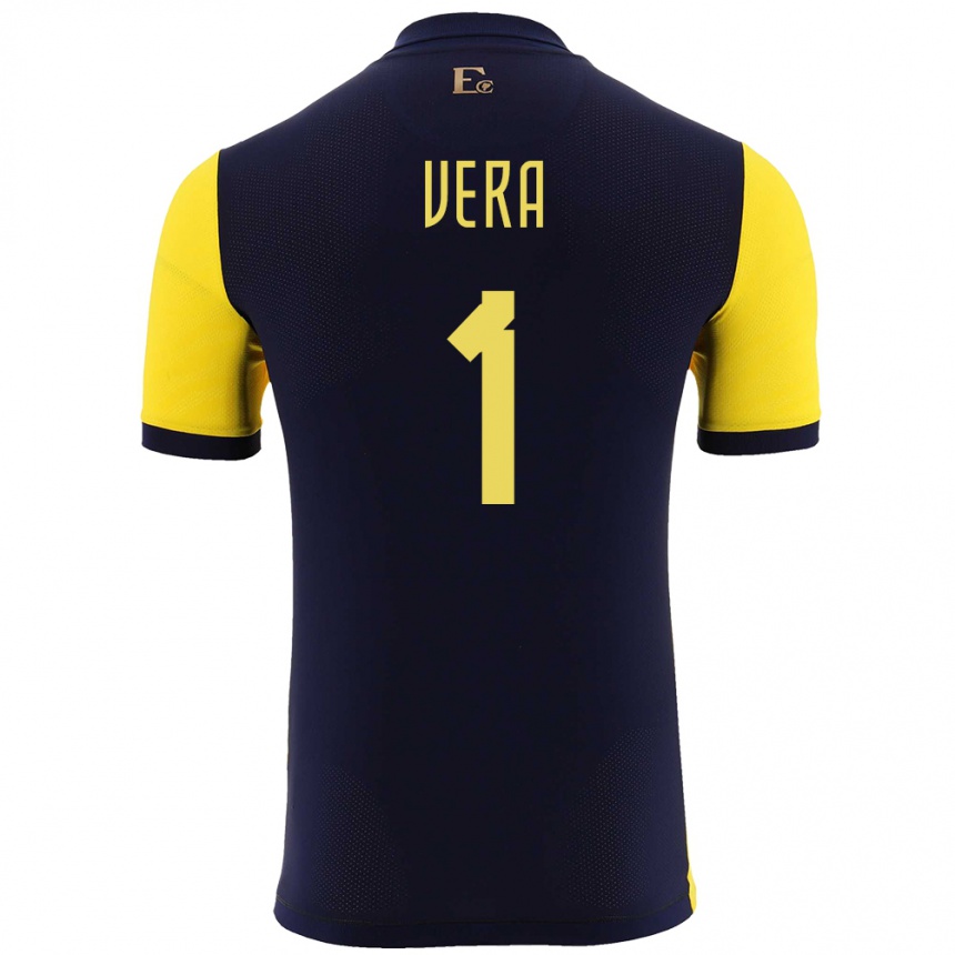 Kids Football Ecuador Andrea Vera #1 Yellow Home Jersey 24-26 T-Shirt Canada