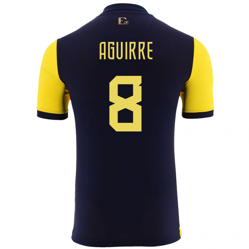 Kids Football Ecuador Marthina Aguirre #8 Yellow Home Jersey 24-26 T-Shirt Canada