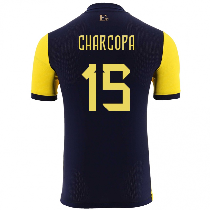 Kids Football Ecuador Nicole Charcopa #15 Yellow Home Jersey 24-26 T-Shirt Canada