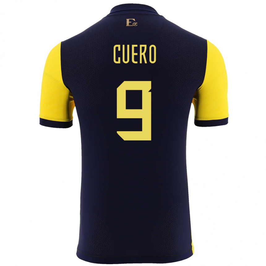 Kids Football Ecuador Justin Cuero #9 Yellow Home Jersey 24-26 T-Shirt Canada