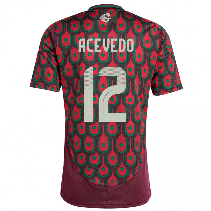 Kids Football Mexico Carlos Acevedo #12 Maroon Home Jersey 24-26 T-Shirt Canada