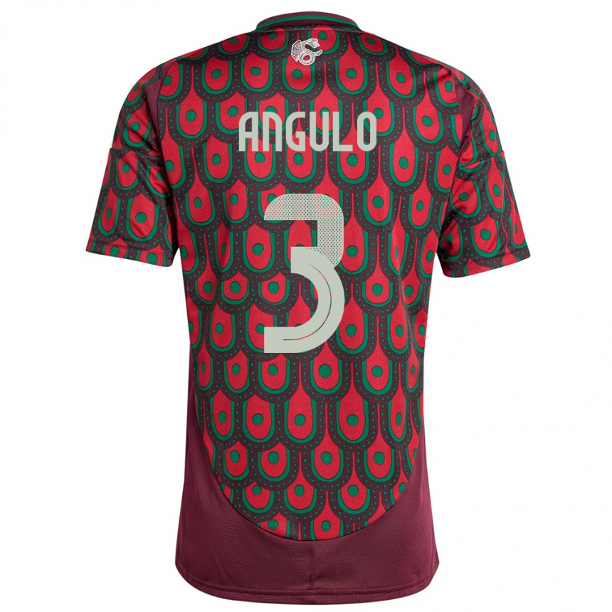 Kids Football Mexico Jesus Angulo #3 Maroon Home Jersey 24-26 T-Shirt Canada