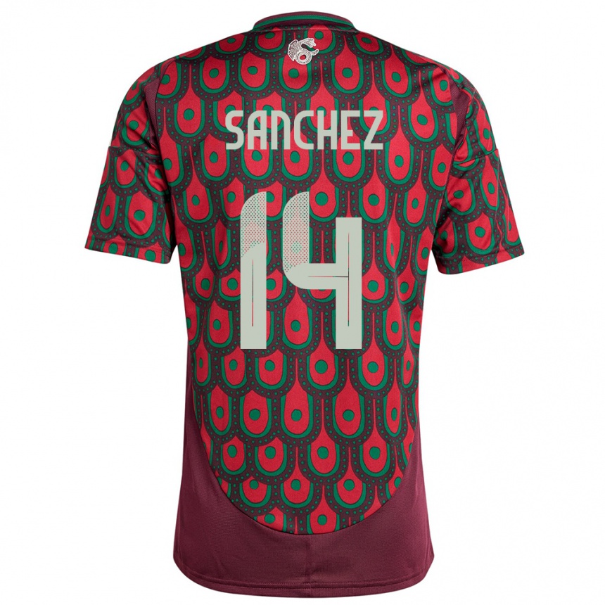 Kids Football Mexico Erick Sanchez #14 Maroon Home Jersey 24-26 T-Shirt Canada