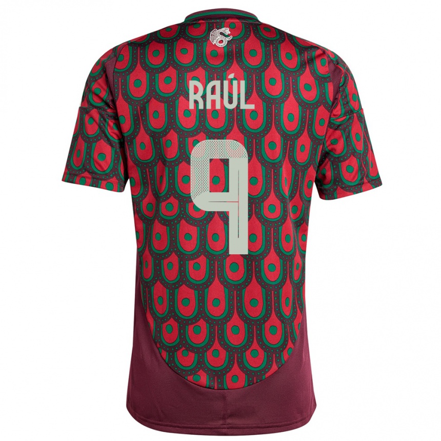 Kids Football Mexico Raul Jimenez #9 Maroon Home Jersey 24-26 T-Shirt Canada