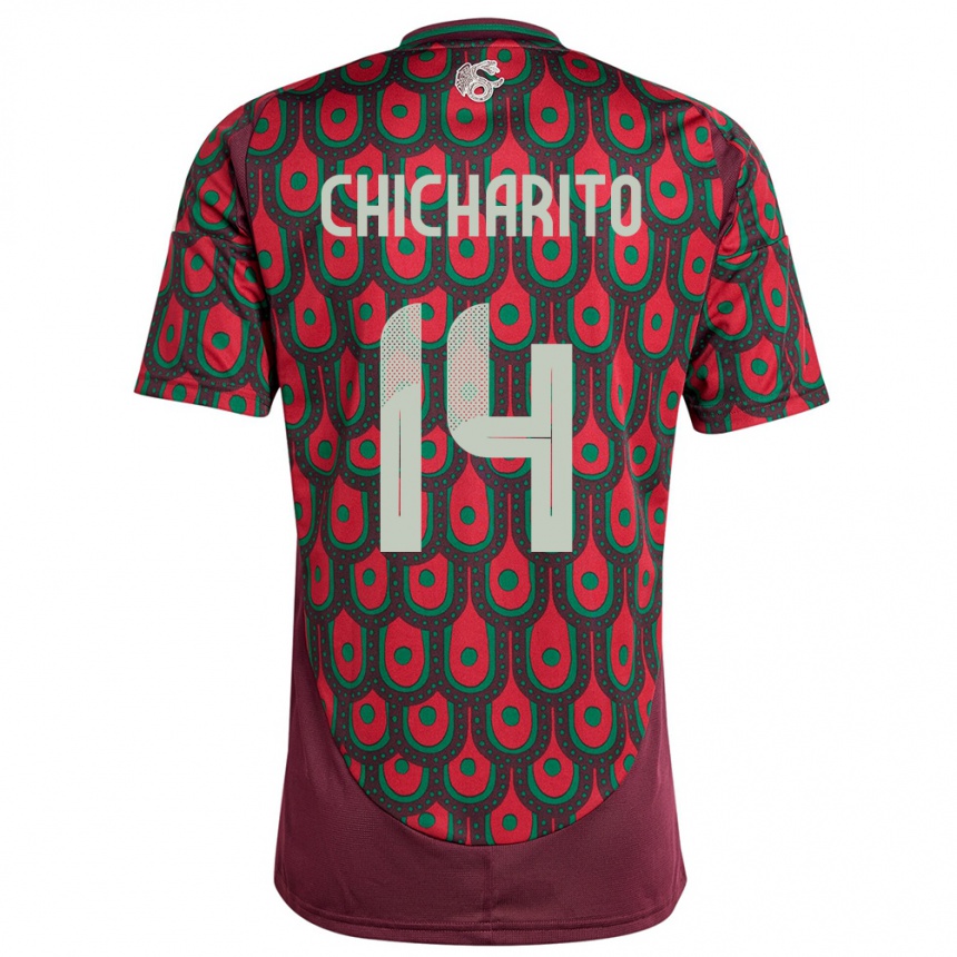 Kids Football Mexico Chicharito #14 Maroon Home Jersey 24-26 T-Shirt Canada