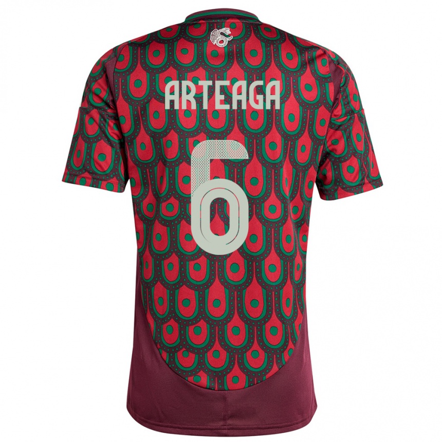 Kids Football Mexico Gerardo Arteaga #6 Maroon Home Jersey 24-26 T-Shirt Canada