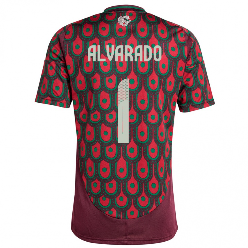 Kids Football Mexico Emily Alvarado #1 Maroon Home Jersey 24-26 T-Shirt Canada