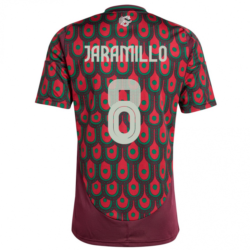 Kids Football Mexico Carolina Jaramillo #8 Maroon Home Jersey 24-26 T-Shirt Canada