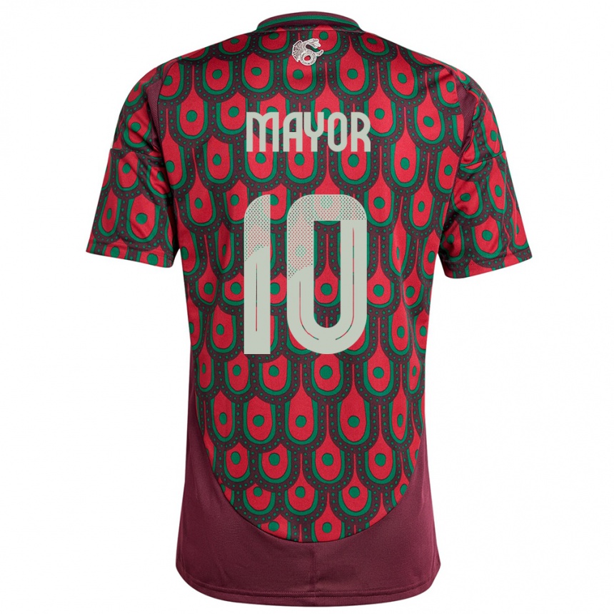 Kids Football Mexico Stephany Mayor #10 Maroon Home Jersey 24-26 T-Shirt Canada