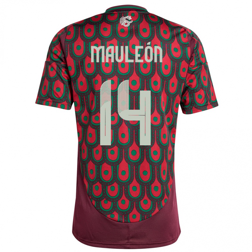 Kids Football Mexico Natalia Mauleon #14 Maroon Home Jersey 24-26 T-Shirt Canada